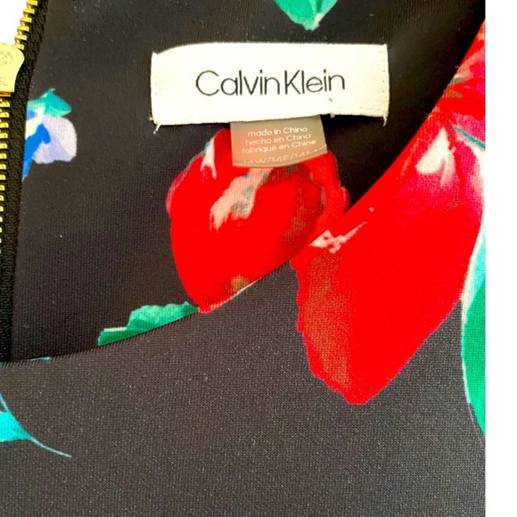 Calvin Klein floral sleeveless fit flair dress soft substantial fabric 14W
C - Picture 7 of 12